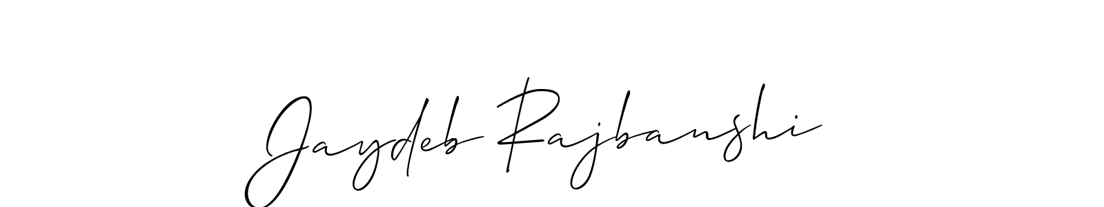 How to make Jaydeb Rajbanshi name signature. Use Allison_Script style for creating short signs online. This is the latest handwritten sign. Jaydeb Rajbanshi signature style 2 images and pictures png