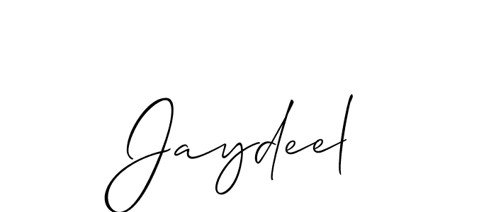 Design your own signature with our free online signature maker. With this signature software, you can create a handwritten (Allison_Script) signature for name Jaydeel. Jaydeel signature style 2 images and pictures png