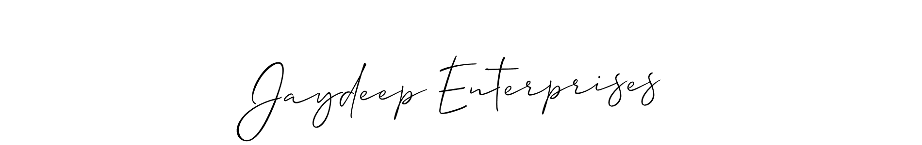 Make a short Jaydeep Enterprises signature style. Manage your documents anywhere anytime using Allison_Script. Create and add eSignatures, submit forms, share and send files easily. Jaydeep Enterprises signature style 2 images and pictures png