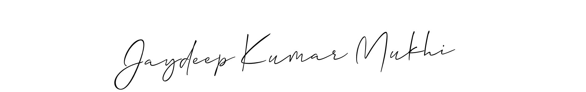 Design your own signature with our free online signature maker. With this signature software, you can create a handwritten (Allison_Script) signature for name Jaydeep Kumar Mukhi. Jaydeep Kumar Mukhi signature style 2 images and pictures png