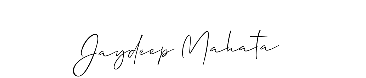 Create a beautiful signature design for name Jaydeep Mahata. With this signature (Allison_Script) fonts, you can make a handwritten signature for free. Jaydeep Mahata signature style 2 images and pictures png