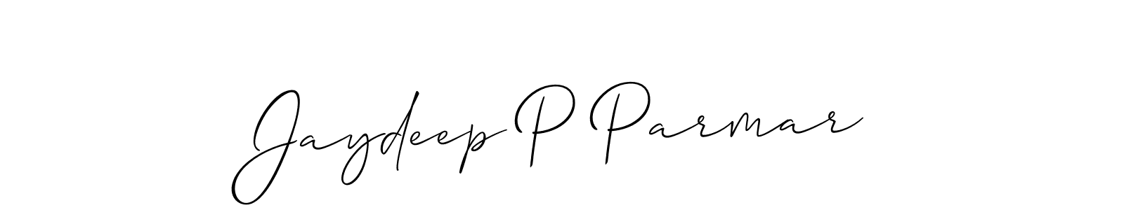 Allison_Script is a professional signature style that is perfect for those who want to add a touch of class to their signature. It is also a great choice for those who want to make their signature more unique. Get Jaydeep P Parmar name to fancy signature for free. Jaydeep P Parmar signature style 2 images and pictures png