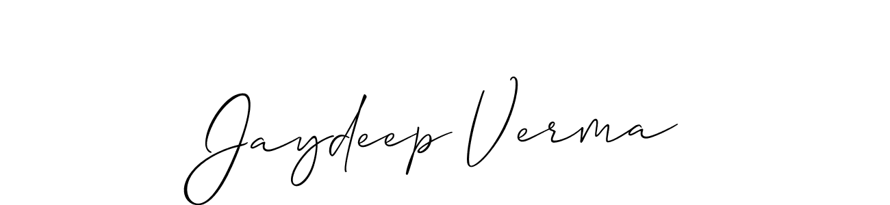 Create a beautiful signature design for name Jaydeep Verma. With this signature (Allison_Script) fonts, you can make a handwritten signature for free. Jaydeep Verma signature style 2 images and pictures png