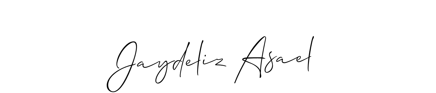 Similarly Allison_Script is the best handwritten signature design. Signature creator online .You can use it as an online autograph creator for name Jaydeliz Asael. Jaydeliz Asael signature style 2 images and pictures png