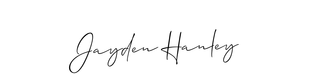 You should practise on your own different ways (Allison_Script) to write your name (Jayden Hanley) in signature. don't let someone else do it for you. Jayden Hanley signature style 2 images and pictures png