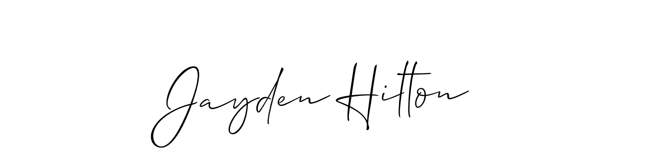 Make a beautiful signature design for name Jayden Hilton. With this signature (Allison_Script) style, you can create a handwritten signature for free. Jayden Hilton signature style 2 images and pictures png