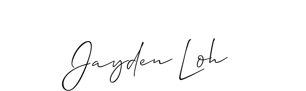 Create a beautiful signature design for name Jayden Loh. With this signature (Allison_Script) fonts, you can make a handwritten signature for free. Jayden Loh signature style 2 images and pictures png