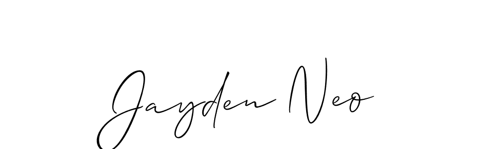 Make a short Jayden Neo signature style. Manage your documents anywhere anytime using Allison_Script. Create and add eSignatures, submit forms, share and send files easily. Jayden Neo signature style 2 images and pictures png