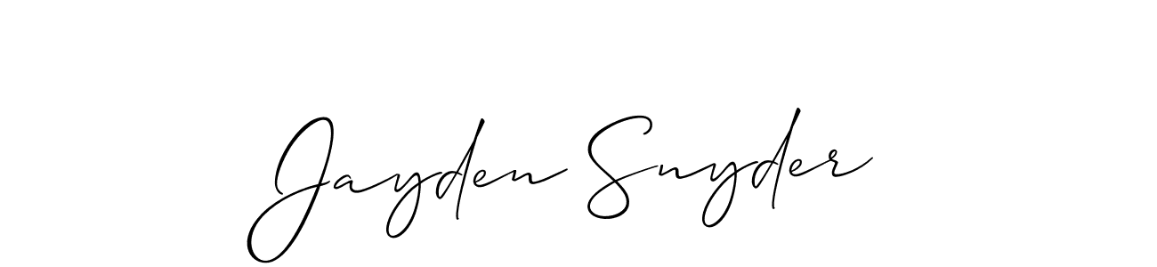 You should practise on your own different ways (Allison_Script) to write your name (Jayden Snyder) in signature. don't let someone else do it for you. Jayden Snyder signature style 2 images and pictures png