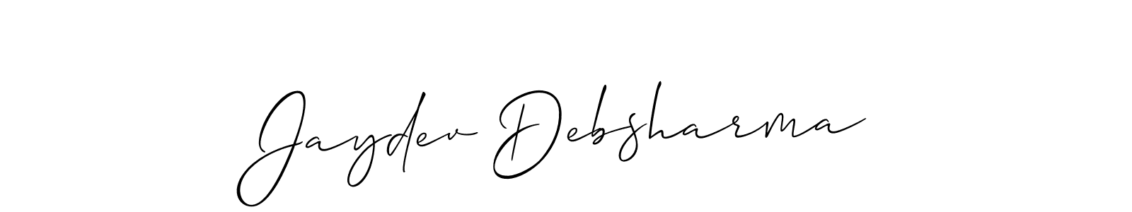 Also we have Jaydev Debsharma name is the best signature style. Create professional handwritten signature collection using Allison_Script autograph style. Jaydev Debsharma signature style 2 images and pictures png