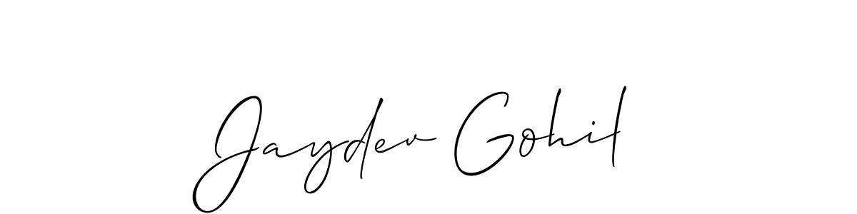 It looks lik you need a new signature style for name Jaydev Gohil. Design unique handwritten (Allison_Script) signature with our free signature maker in just a few clicks. Jaydev Gohil signature style 2 images and pictures png