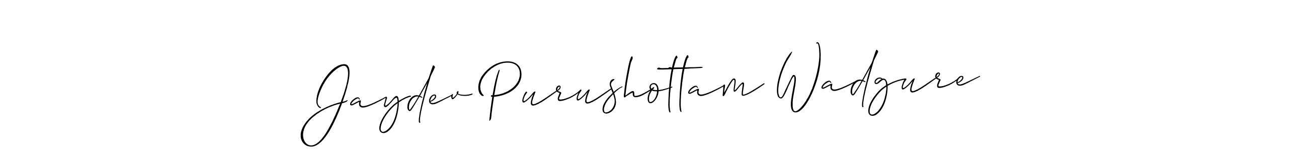 Create a beautiful signature design for name Jaydev Purushottam Wadgure. With this signature (Allison_Script) fonts, you can make a handwritten signature for free. Jaydev Purushottam Wadgure signature style 2 images and pictures png