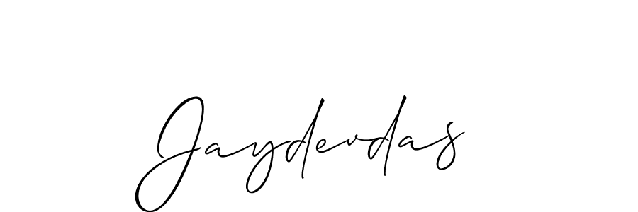 It looks lik you need a new signature style for name Jaydevdas. Design unique handwritten (Allison_Script) signature with our free signature maker in just a few clicks. Jaydevdas signature style 2 images and pictures png