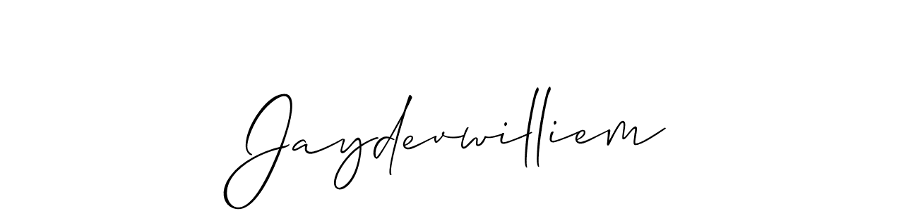 Make a short Jaydevwilliem signature style. Manage your documents anywhere anytime using Allison_Script. Create and add eSignatures, submit forms, share and send files easily. Jaydevwilliem signature style 2 images and pictures png