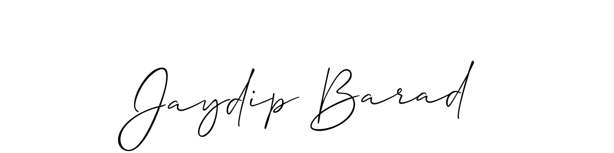 How to make Jaydip Barad name signature. Use Allison_Script style for creating short signs online. This is the latest handwritten sign. Jaydip Barad signature style 2 images and pictures png