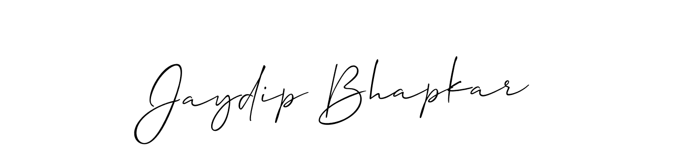 Also we have Jaydip Bhapkar name is the best signature style. Create professional handwritten signature collection using Allison_Script autograph style. Jaydip Bhapkar signature style 2 images and pictures png