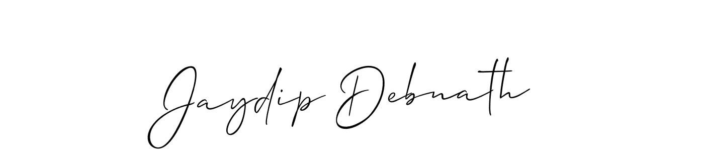 You should practise on your own different ways (Allison_Script) to write your name (Jaydip Debnath) in signature. don't let someone else do it for you. Jaydip Debnath signature style 2 images and pictures png