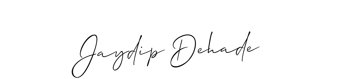 How to make Jaydip Dehade name signature. Use Allison_Script style for creating short signs online. This is the latest handwritten sign. Jaydip Dehade signature style 2 images and pictures png
