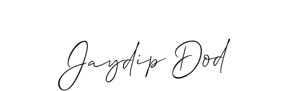 This is the best signature style for the Jaydip Dod name. Also you like these signature font (Allison_Script). Mix name signature. Jaydip Dod signature style 2 images and pictures png