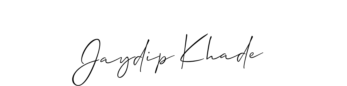 Make a short Jaydip Khade signature style. Manage your documents anywhere anytime using Allison_Script. Create and add eSignatures, submit forms, share and send files easily. Jaydip Khade signature style 2 images and pictures png