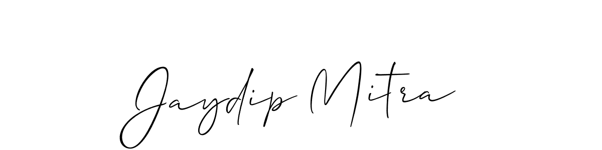 The best way (Allison_Script) to make a short signature is to pick only two or three words in your name. The name Jaydip Mitra include a total of six letters. For converting this name. Jaydip Mitra signature style 2 images and pictures png