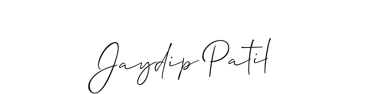 Jaydip Patil stylish signature style. Best Handwritten Sign (Allison_Script) for my name. Handwritten Signature Collection Ideas for my name Jaydip Patil. Jaydip Patil signature style 2 images and pictures png