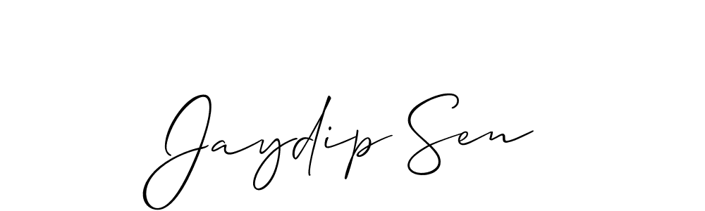 You should practise on your own different ways (Allison_Script) to write your name (Jaydip Sen) in signature. don't let someone else do it for you. Jaydip Sen signature style 2 images and pictures png