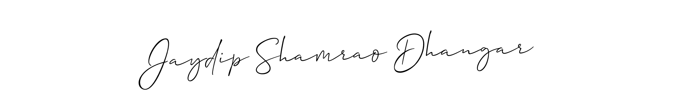 How to make Jaydip Shamrao Dhangar name signature. Use Allison_Script style for creating short signs online. This is the latest handwritten sign. Jaydip Shamrao Dhangar signature style 2 images and pictures png