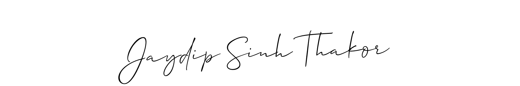 Make a beautiful signature design for name Jaydip Sinh Thakor. With this signature (Allison_Script) style, you can create a handwritten signature for free. Jaydip Sinh Thakor signature style 2 images and pictures png