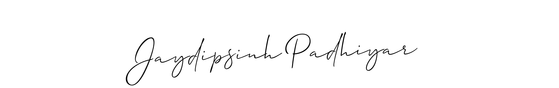 Design your own signature with our free online signature maker. With this signature software, you can create a handwritten (Allison_Script) signature for name Jaydipsinh Padhiyar. Jaydipsinh Padhiyar signature style 2 images and pictures png