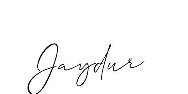 Use a signature maker to create a handwritten signature online. With this signature software, you can design (Allison_Script) your own signature for name Jaydur. Jaydur signature style 2 images and pictures png