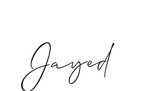 Design your own signature with our free online signature maker. With this signature software, you can create a handwritten (Allison_Script) signature for name Jayed. Jayed signature style 2 images and pictures png