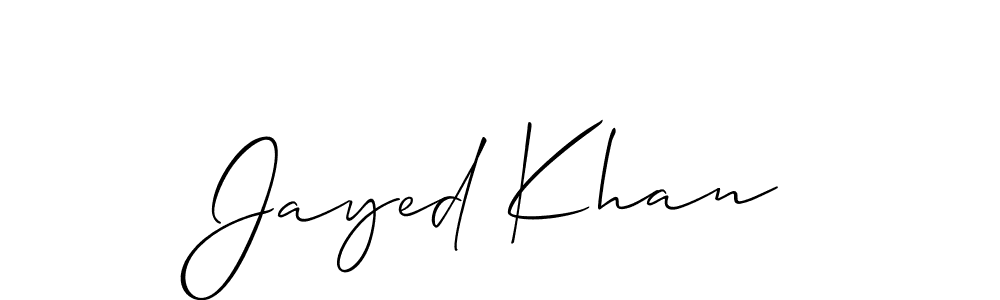 You should practise on your own different ways (Allison_Script) to write your name (Jayed Khan) in signature. don't let someone else do it for you. Jayed Khan signature style 2 images and pictures png