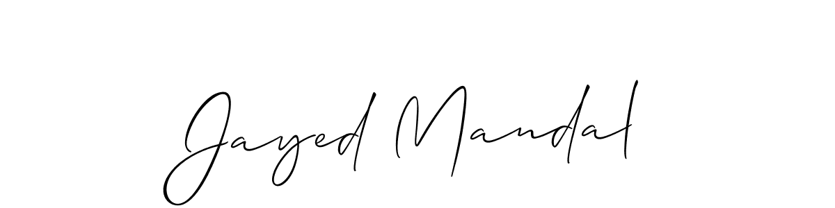Make a beautiful signature design for name Jayed Mandal. With this signature (Allison_Script) style, you can create a handwritten signature for free. Jayed Mandal signature style 2 images and pictures png