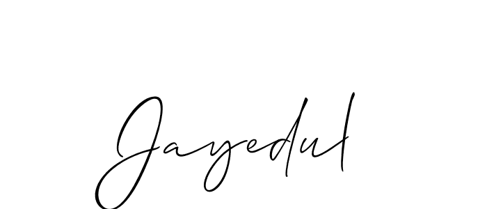 It looks lik you need a new signature style for name Jayedul. Design unique handwritten (Allison_Script) signature with our free signature maker in just a few clicks. Jayedul signature style 2 images and pictures png