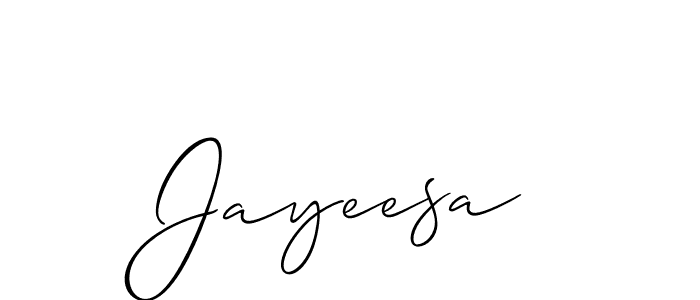How to make Jayeesa signature? Allison_Script is a professional autograph style. Create handwritten signature for Jayeesa name. Jayeesa signature style 2 images and pictures png
