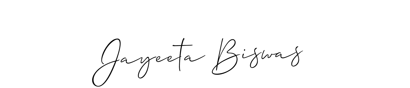 The best way (Allison_Script) to make a short signature is to pick only two or three words in your name. The name Jayeeta Biswas include a total of six letters. For converting this name. Jayeeta Biswas signature style 2 images and pictures png