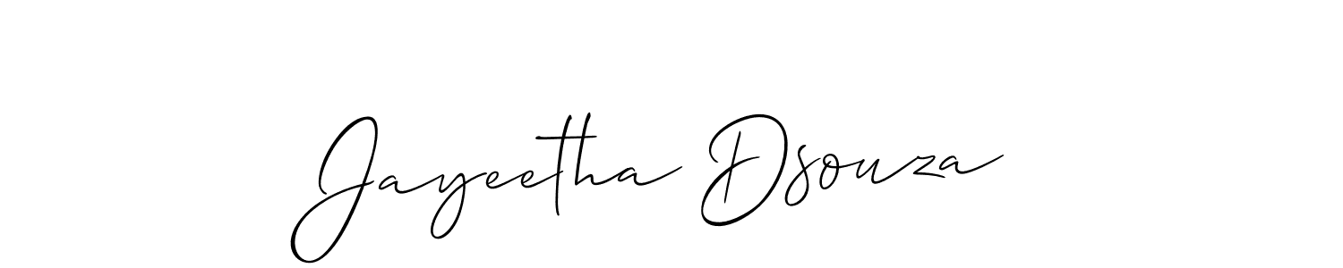 Also we have Jayeetha Dsouza name is the best signature style. Create professional handwritten signature collection using Allison_Script autograph style. Jayeetha Dsouza signature style 2 images and pictures png