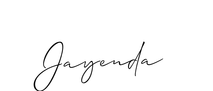 Also we have Jayenda name is the best signature style. Create professional handwritten signature collection using Allison_Script autograph style. Jayenda signature style 2 images and pictures png
