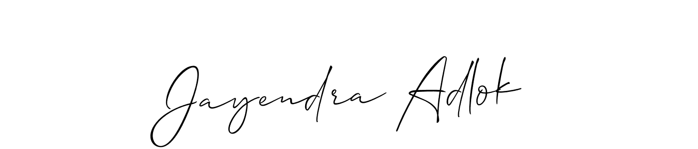 Also You can easily find your signature by using the search form. We will create Jayendra Adlok name handwritten signature images for you free of cost using Allison_Script sign style. Jayendra Adlok signature style 2 images and pictures png