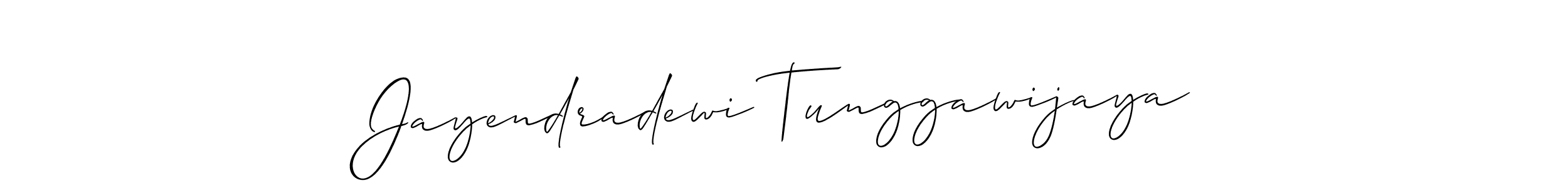 Create a beautiful signature design for name Jayendradewi Tunggawijaya. With this signature (Allison_Script) fonts, you can make a handwritten signature for free. Jayendradewi Tunggawijaya signature style 2 images and pictures png