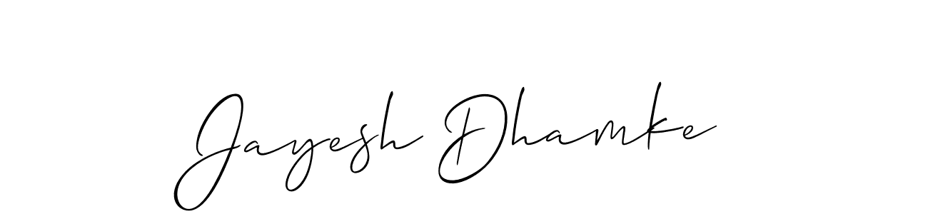 Make a beautiful signature design for name Jayesh Dhamke. With this signature (Allison_Script) style, you can create a handwritten signature for free. Jayesh Dhamke signature style 2 images and pictures png