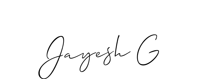 Also You can easily find your signature by using the search form. We will create Jayesh G name handwritten signature images for you free of cost using Allison_Script sign style. Jayesh G signature style 2 images and pictures png