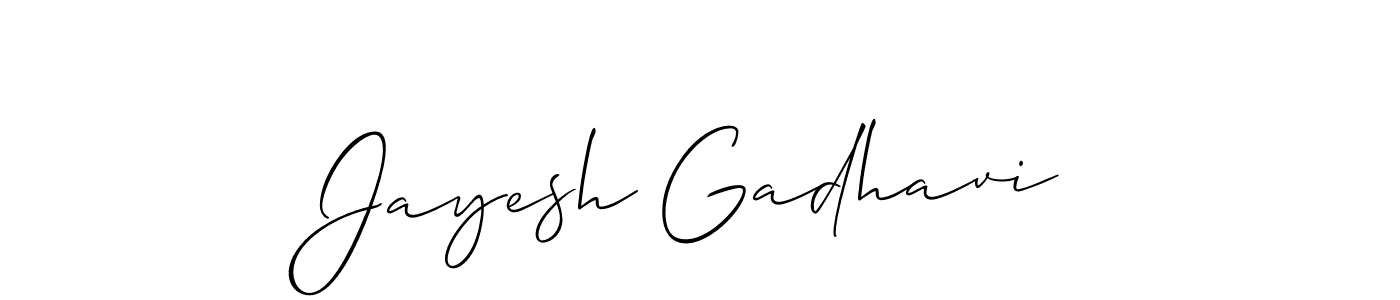 How to make Jayesh Gadhavi name signature. Use Allison_Script style for creating short signs online. This is the latest handwritten sign. Jayesh Gadhavi signature style 2 images and pictures png