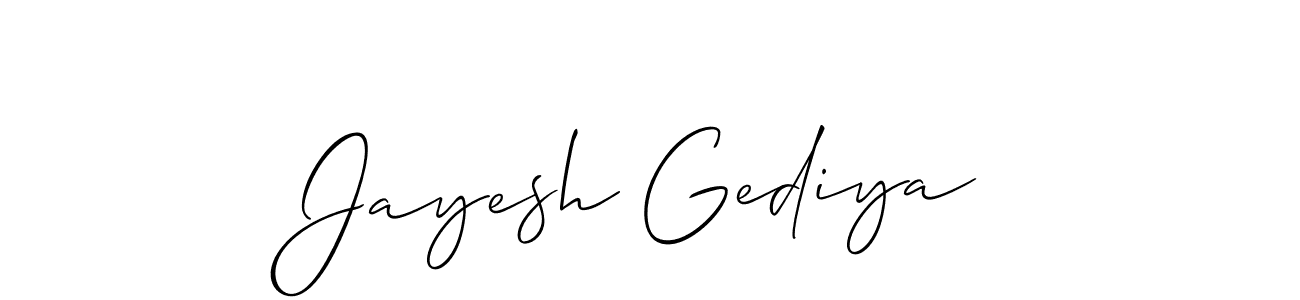 if you are searching for the best signature style for your name Jayesh Gediya. so please give up your signature search. here we have designed multiple signature styles  using Allison_Script. Jayesh Gediya signature style 2 images and pictures png