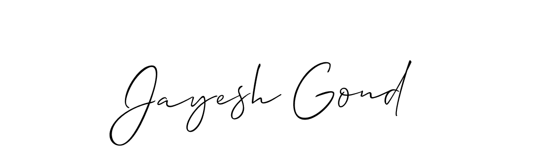 Allison_Script is a professional signature style that is perfect for those who want to add a touch of class to their signature. It is also a great choice for those who want to make their signature more unique. Get Jayesh Gond name to fancy signature for free. Jayesh Gond signature style 2 images and pictures png