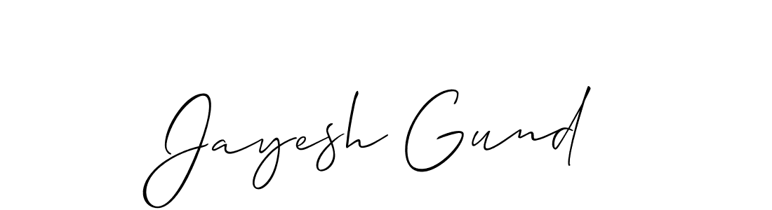 Design your own signature with our free online signature maker. With this signature software, you can create a handwritten (Allison_Script) signature for name Jayesh Gund. Jayesh Gund signature style 2 images and pictures png