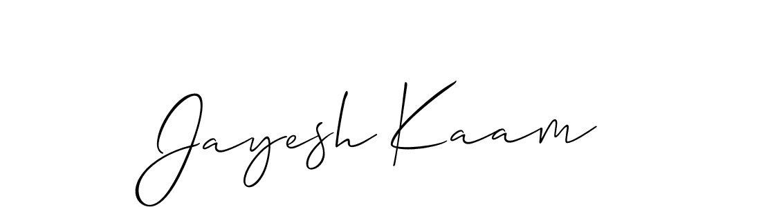 You should practise on your own different ways (Allison_Script) to write your name (Jayesh Kaam) in signature. don't let someone else do it for you. Jayesh Kaam signature style 2 images and pictures png