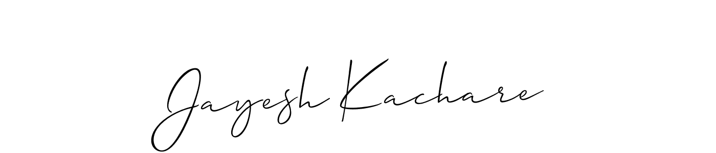 Use a signature maker to create a handwritten signature online. With this signature software, you can design (Allison_Script) your own signature for name Jayesh Kachare. Jayesh Kachare signature style 2 images and pictures png