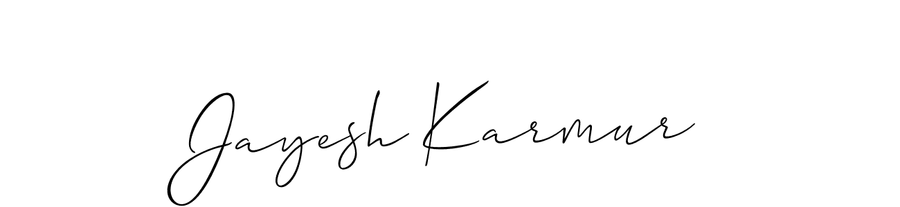 You should practise on your own different ways (Allison_Script) to write your name (Jayesh Karmur) in signature. don't let someone else do it for you. Jayesh Karmur signature style 2 images and pictures png